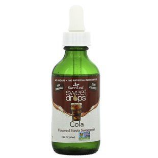 Жидкая стевия SweetLeaf, подсластитель, кола, Wisdom Natural, 2 жидких унции (60 мл) купить в Киеве и Украине