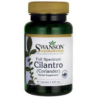 Кинза (кориандр), Cilantro (Coriander), Swanson, 425 мг, 60 капсул купить в Киеве и Украине