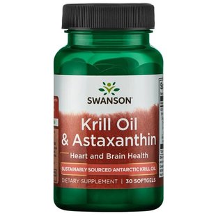 Масло криля и астаксантин, Krill Oil & Astaxanthin, Swanson, 30 капсул купить в Киеве и Украине