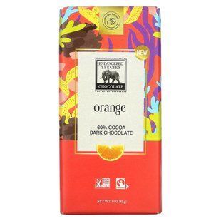 Endangered Species Chocolate, Dark Chocolate Bar, Orange, 60% Cocoa, 3 oz (85 g) купить в Киеве и Украине
