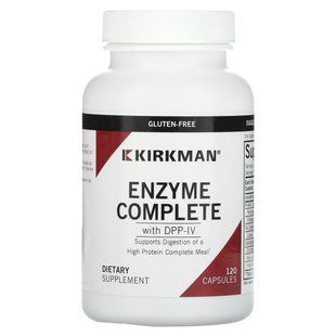Ферменти для травлення, Enzyme Complete With DPP-IV, Kirkman Labs, 120 капсул