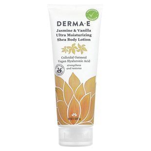 Зволожуючий лосьйон для тіла ши, жасмин і ваніль, Hydrating Shea Body Lotion, Jasmine & Vanilla, Derma E, 227 г