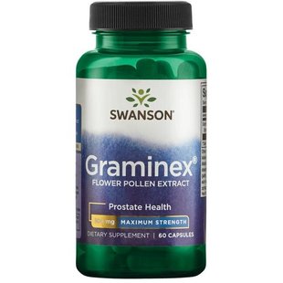 Экстракт цветочной пыльцы Graminex - максимальная сила, Graminex Flower Pollen Extract - Maximum Strength, Swanson, 500 мг 60 капсул купить в Киеве и Украине