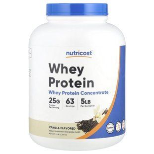 Nutricost, концентрат сироваткового протеїну, ваніль, 2268 г (5 фунтів)