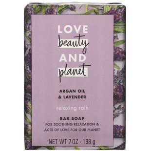 Кусковое мыло, масло арганы и лаванда, Relaxing Rain, Bar Soap, Argan Oil & Lavender, Love Beauty and Planet, 198 г купить в Киеве и Украине