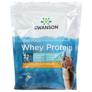 Swanson, Real Food Whey Protein, Chocolate Ice Cream, 2.1 lb (966 g) купить в Киеве и Украине