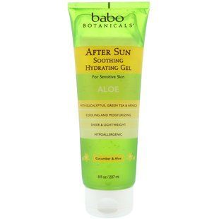 After-sun Soothing and Moisturizing Gel, Cucumber and Aloe, Babo Botanicals, 237 ml.