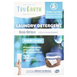 Tru Earth, Eco-Strips&reg;, Laundry Detergent, Ultra Concentrated, Fresh Linen, 32 Strips купить в Киеве и Украине