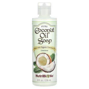 Мыло с кокосовым маслом органик без запаха NutriBiotic (Coconut Oil Soap) 236 мл купить в Киеве и Украине