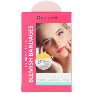 Бинты от прыщей Nu-Pore (Hydrocolloid Blemish Bandages for Raised Yellow Blemishes) 20 повязок купить в Киеве и Украине