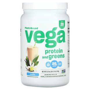 Proteins and Greens, Vanilla Flavor, Vega, 21.7 oz (614 g)