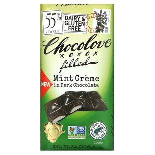 Chocolove, Filled Mint Creme in Dark Chocolate, 55% Cocoa, 3.2 oz (90 g) купить в Киеве и Украине