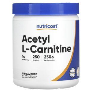 Nutricost, Acetyl L-Carnitine, Unflavored, 8.8 oz (250 g) купить в Киеве и Украине