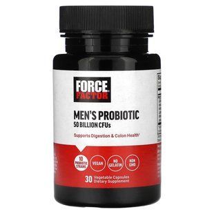 Force Factor, Men's Probiotic, 50 Billion CFUs, 30 Vegetable Capsules купить в Киеве и Украине