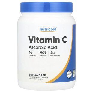 Nutricost, Vitamin C, Unflavored, 32.4 oz (907 g) купить в Киеве и Украине
