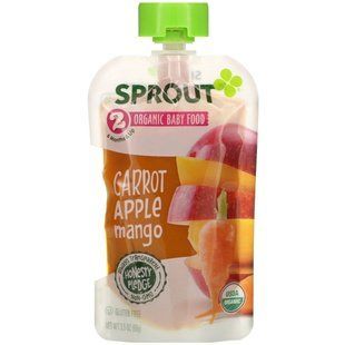 Детское питание, от 6 месяцев и старше, морковь, яблоко, манго, Baby Food, 6 Months & Up, Carrot Apple Mango, Sprout Organic, 99 г купить в Киеве и Украине