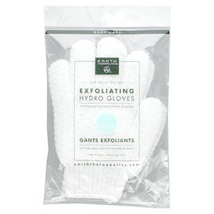 Earth Therapeutics, Exfoliating Hydro Gloves, White, 1 Pair