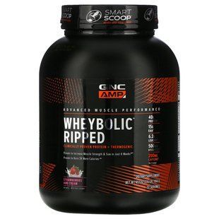 GNC, WheyBolic Ripped, полуниця та вершки, 2,6 фунта (1166 г)