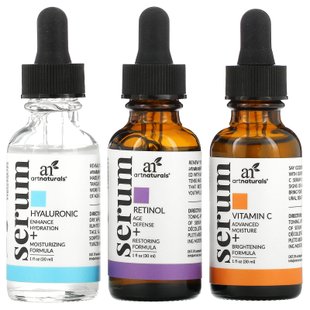 3 сыворотки Serum Trio Set, Anti-Aging, Artnaturals, 1 жидкая унция (29,5 мл) каждая купить в Киеве и Украине