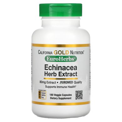 Екстракт ехінацеї California Gold Nutrition (Echinacea Herb Extract) 80 мг 180 вегетаріанських капсул