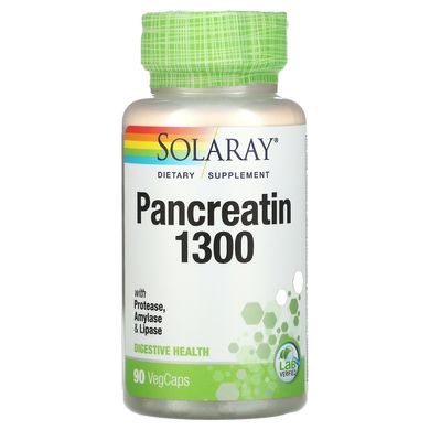 Панкреатин 1300, Pancreatin 1300, Solaray, 90 капсул