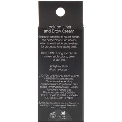 Lock On, крем для брів і підводка, світло-коричневий, ELF Cosmetics, 0,19 унц (5,5 г)