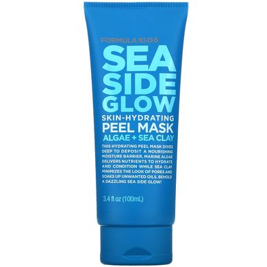 Formula 10.0.6, Sea Side Glow, зволожуюча косметична маска-пілінг, водорості + морська глина, 100 мл (3,4 рідк. унції)