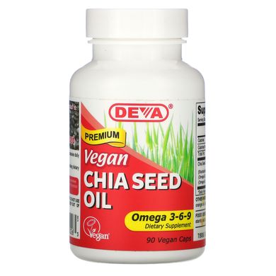 Олія з насіння чіа для веганів Deva (Vegan Chia Seed Oil) 500 мг 90 капсул