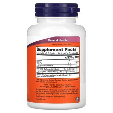 Conjugated Linoleic Acid Now Foods (CLA) 800 mg 90 gelatin capsules