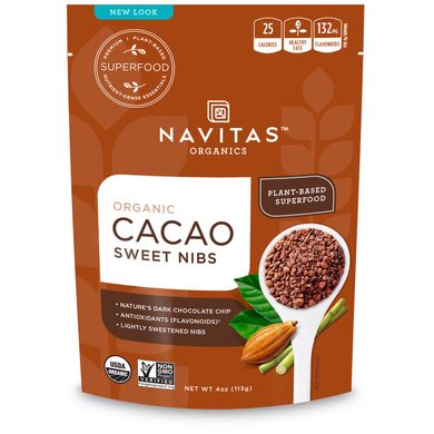 Какао крихта органік Navitas Organics (Cacao Sweet Nibs) 113 г