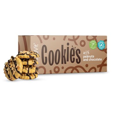 Печиво з арахісом та шоколадом OstroVit (Cookies with peanuts and chocolate) 125 г