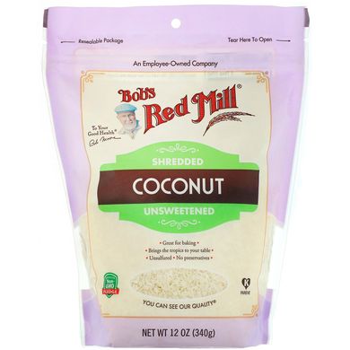 Подрібнений кокос, несолодкий, Bob's Red Mill, 12 унцій (340 г)