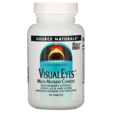 Мульти-живильний комплекс для очей, Visual Eyes Multi-Nutrient Complex, Source Naturals, 90 таблеток