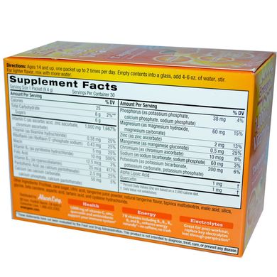 Вітамін C, Ароматизована шипучка, мандарин, 1000 мг, Emergen-C, 30 пакетиків по 9,4 г кожен