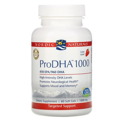 Омега 3 зі смаком полуниці Nordic Naturals (ProDHA) 1000 мг 60 капсул