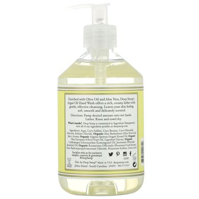 Мило для рук з аргановою олією Deep Steep (Argan Oil Hand Wash Lemongrass-Jasmine) 520 мл лемонграсс-жасмин