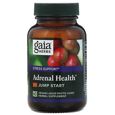 Здоров'я наднирників, Jump Start, Gaia Herbs, 60 веганських рідких фітокапсул