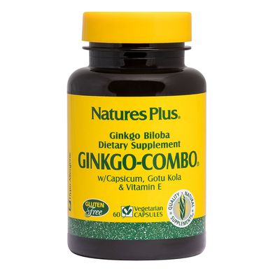 Гінкго білоба комбо комплекс, Ginkgo-Combo, Natures Plus, 60 вегетаріанських капсул