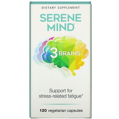 Витамины для мозга, 3 Brains, безмятежный ум, Natural Factors, 120 вегетарианских капсул купить в Киеве и Украине