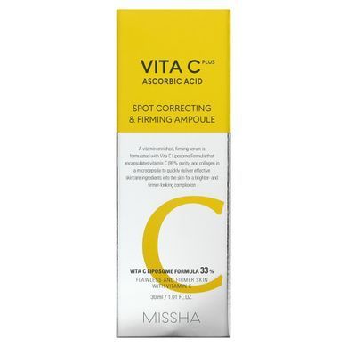 Missha, Vita C Plus, аскорбиновая кислота, укрепляющая ампула для коррекции пятен, 30 мл (1,01 жидк. Унции) купить в Киеве и Украине