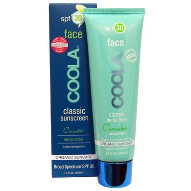 Классический солнцезащитный крем для лица с SPF30 и огуречным ароматом, COOLA Organic Suncare Collection, 50 мл