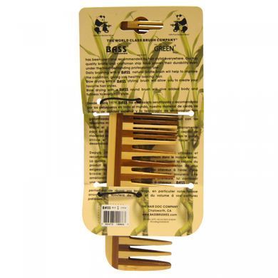 Дерев'яний гребінь з широкими зубами Bass Brushes 1 шт