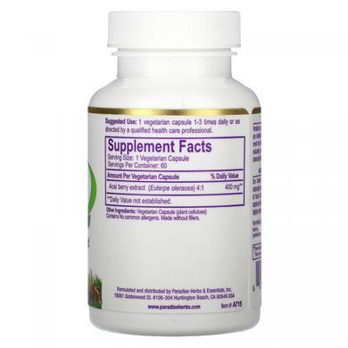 Асаи Paradise Herbs 60 капсул купить в Киеве и Украине