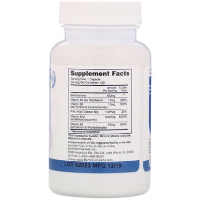 Нейропатична підтримуюча формула Multi-B, Benfotiamine Inc, 150 мг, 120 капсул