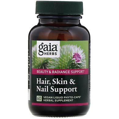 Поддержка кожи волос ногтей Gaia Herbs (Hair Skin Nail Support) 60 капсул купить в Киеве и Украине