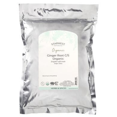 Корінь імбиру подрібнений і просіяний органік Starwest Botanicals (Ginger Root) 453.6 г