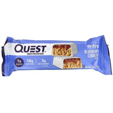 Quest Nutrition, Протеїновий батончик Hero, хрусткий чорничний коблер, 12 батончиків, 2,12 унції (60 г)