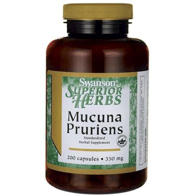 Мукуна пекуча, Mucuna Pruriens, Swanson, 350 мг, 200 капсул