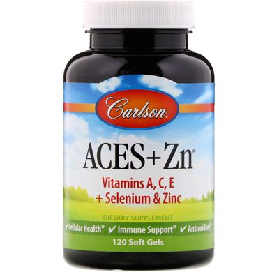 Вітаміни АЦЕС (вітамін А С Е та селеніум) з цинком Carlson Labs (Aces + Zn) 120 м'яких капсул