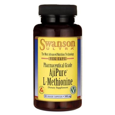 L-Метіонін, фармацевтична марка AjiPure, AjiPure L-Methionine, Pharmaceutical Grade, Swanson, 500 мг 60 капсул